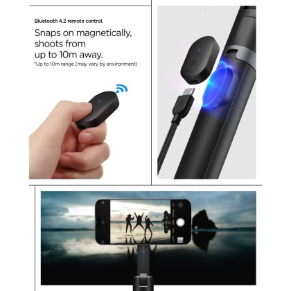 SPIGEN S581W MAGSAFE BLUETOOTH SELFIE STICK TRIPOD BLACK