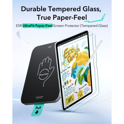 SZKŁO HARTOWANE ESR PAPER FEEL 2-PACK IPAD AIR 10.9” 4 / 5 / 2020-2022 / 11” 6 / 7 / 8 / 2024-2026 CLEAR