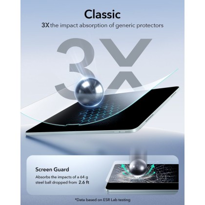 SZKŁO HARTOWANE ESR PAPER FEEL 2-PACK IPAD AIR 13” 1 / 2 /  3 2024-2026 CLEAR