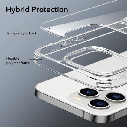 Твърд кейс със стойка за iPhone 14 Pro от ESR Air Shield Boost - Прозрачен