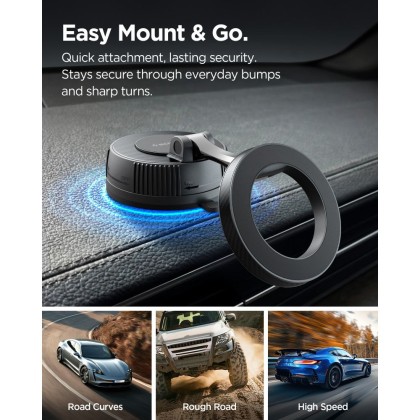 SPIGEN MFT36 VACUUMLOCK MAGNETIC MAGSAFE DASHBOARD CAR MOUNT BLACK