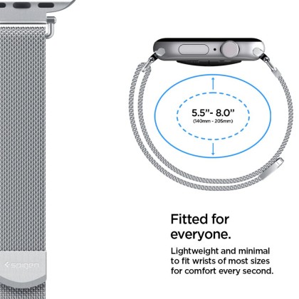 SPIGEN WBM4 BAND APPLE WATCH 8 / 9 / 10 / 11 / SE (40 / 41 / 42 MM) SILVER