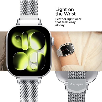 SPIGEN WBM4 BAND APPLE WATCH 8 / 9 / 10 / 11 / SE (40 / 41 / 42 MM) SILVER