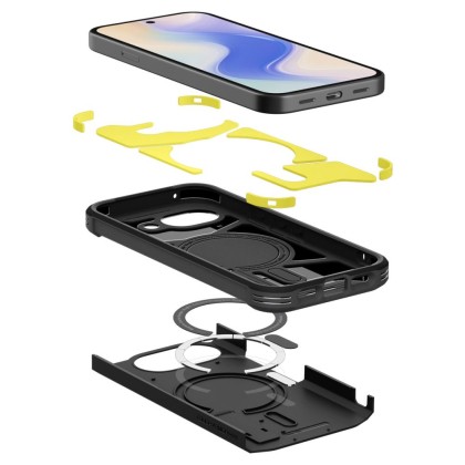 Удароустойчив, твърд кейс с MagSafe за Google Pixel 10A от Spigen Tough Armor Mag - Black