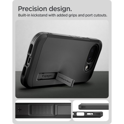 Удароустойчив, твърд кейс с MagSafe за Google Pixel 10A от Spigen Tough Armor Mag - Black