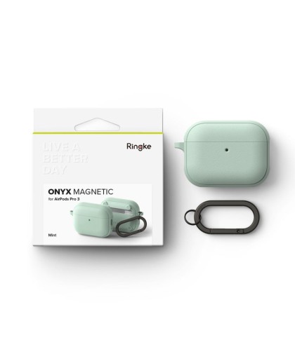 Силиконов калъф с MagSafe за слушалки Apple AirPods Pro 3 от Ringke Onyx Magnetic - Mint