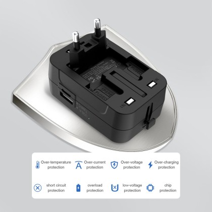 TECH-PROTECT TA300 TRAVEL ADAPTER EU / UK / US / AU BLACK