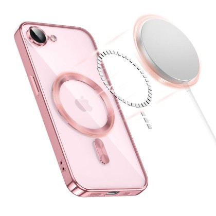 Твърд кейс с MagSafe и протектор за камерата на iPhone 16е / 17е от Tech-Protect MagFlex - Rose Gold