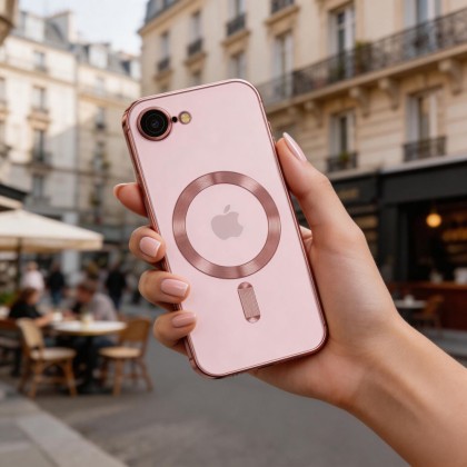 Твърд кейс с MagSafe и протектор за камерата на iPhone 16е / 17е от Tech-Protect MagFlex - Rose Gold