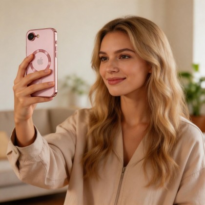 Твърд кейс с MagSafe и протектор за камерата на iPhone 16е / 17е от Tech-Protect MagFlex - Rose Gold