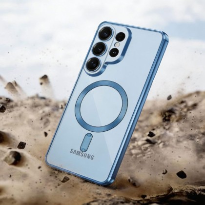 Твърд кейс с MagSafe и протектор за камерата на Samsung Galaxy S26 Ultra от Tech-Protect MagFlex - Sky Blue
