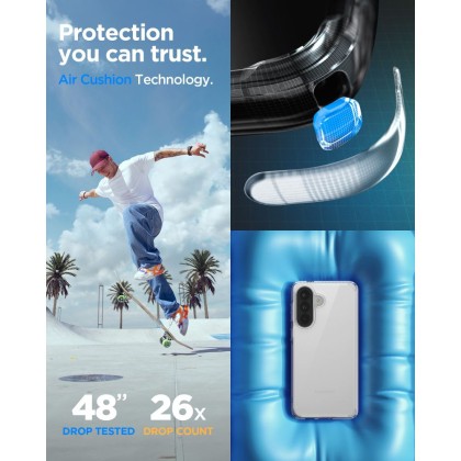 Удароустойчив кейс за Samsung Galaxy A57 5G от Spigen Ultra Hybrid - Crystal Clear