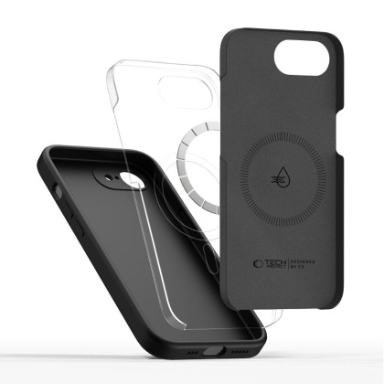 Твърд силиконов кейс с MagSafe за iPhone 16e / 17e от Tech-Protect Silicone - Black