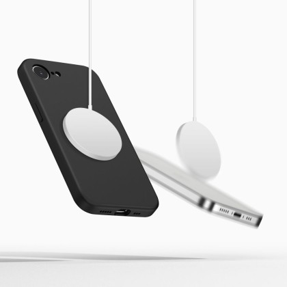 Твърд силиконов кейс с MagSafe за iPhone 16e / 17e от Tech-Protect Silicone - Black