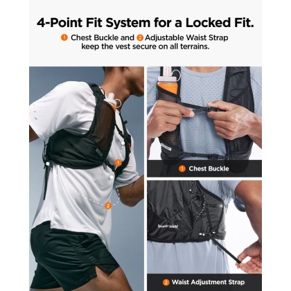SPIGEN A721 DYNAMIC SHIELD RUNNING VEST ACTIVE (M-L) + SOFT FLASK BLACK