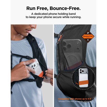 SPIGEN A721 DYNAMIC SHIELD RUNNING VEST ACTIVE (M-L) + SOFT FLASK BLACK