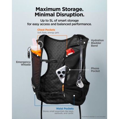 SPIGEN A721 DYNAMIC SHIELD RUNNING VEST ACTIVE (M-L) + SOFT FLASK BLACK