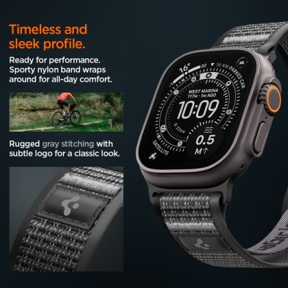 SPIGEN ATHLEX AIR 2 APPLE WATCH 8 / 9 / 10 / 11 / SE / ULTRA (44 / 45 / 46 / 49 MM) ACTIVE BLACK / GREY