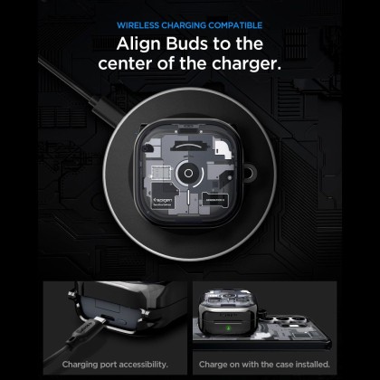 SPIGEN ULTRA HYBRID SAMSUNG GALAXY BUDS 4 / 4 PRO ZERO ONE BLACK