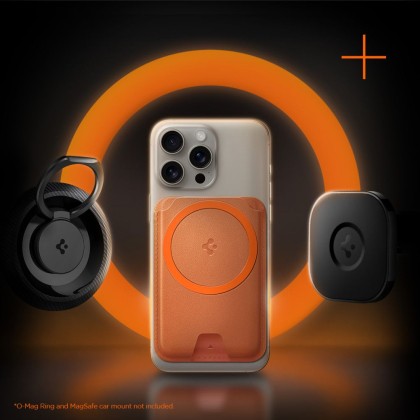 SPIGEN VALENTINUS MAGFIT+ MAGSAFE UNIVERSAL MAGNETIC CARD HOLDER METALLIC ORANGE