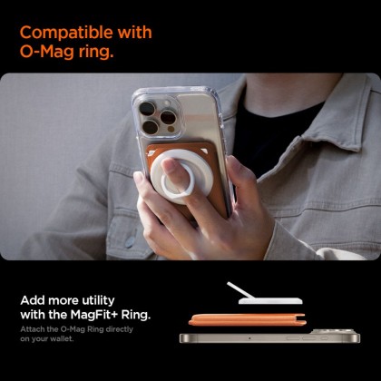 SPIGEN VALENTINUS MAGFIT+ MAGSAFE UNIVERSAL MAGNETIC CARD HOLDER METALLIC ORANGE