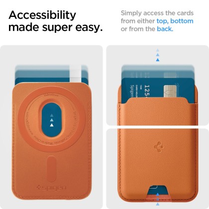SPIGEN VALENTINUS MAGSAFE UNIVERSAL MAGNETIC CARD HOLDER METALLIC ORANGE