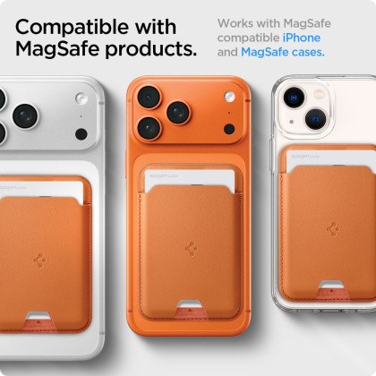 SPIGEN VALENTINUS MAGSAFE UNIVERSAL MAGNETIC CARD HOLDER METALLIC ORANGE