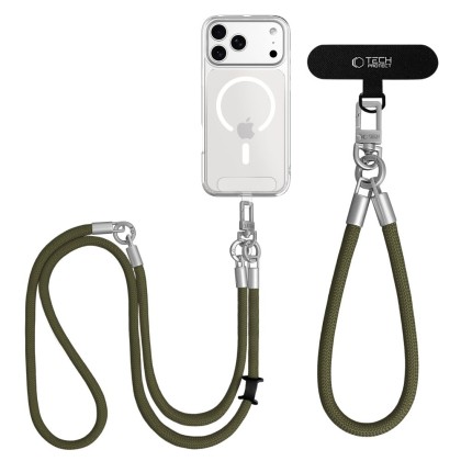 TECH-PROTECT C10S ROPE CROSSBODY & WRIST OLIVE GREEN/TITANIUM