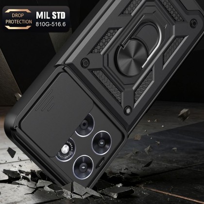 Удароустойчив калъф за Motorola Moto G67 / G77 от Tech-Protect CamShield Pro - Black