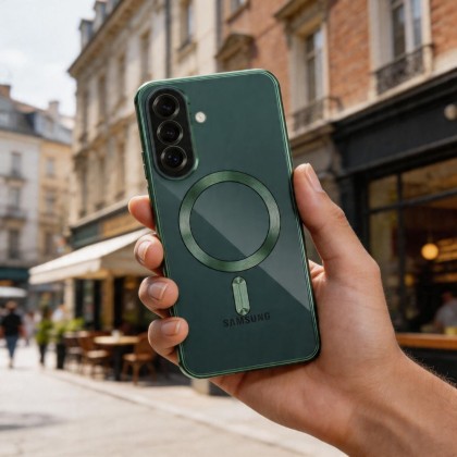 Твърд кейс с MagSafe и протектор за камерата на Samsung Galaxy A37 5G от Tech-Protect MagFlex - Jungle Green