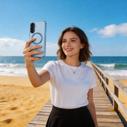 Твърд кейс с MagSafe и протектор за камерата на Samsung Galaxy A57 5G от Tech-Protect MagFlex - Sky Blue