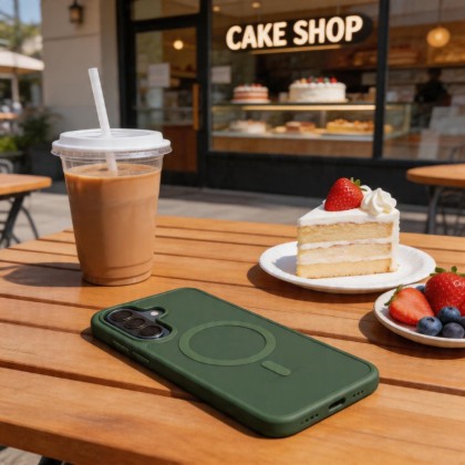 Твърд кейс с MagSafe пръстен за Samsung Galaxy A36 / A56 / A37 5G от Tech-Protect MagMat - Matte Green