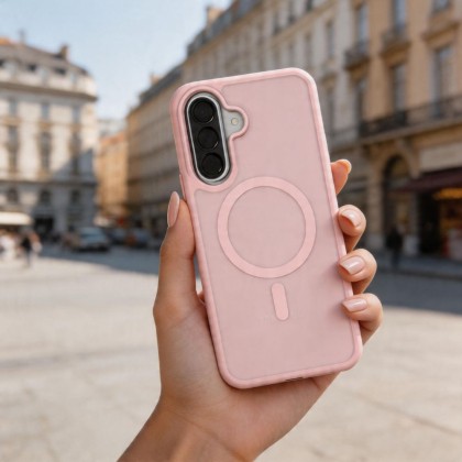 Твърд кейс с MagSafe пръстен за Samsung Galaxy A36 / A56 / A37 5G от Tech-Protect MagMat - Matte Pink