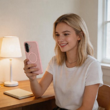 Твърд кейс с MagSafe пръстен за Samsung Galaxy A36 / A56 / A37 5G от Tech-Protect MagMat - Matte Pink
