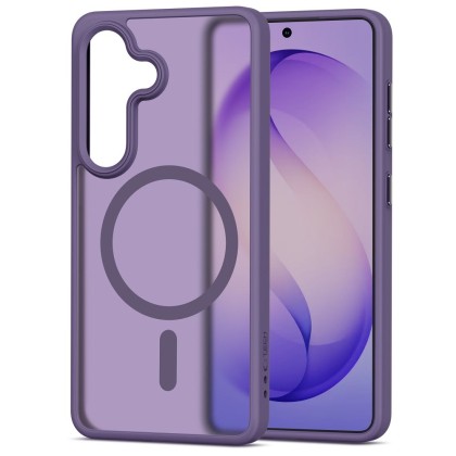 Твърд кейс с MagSafe пръстен за Samsung Galaxy S26 от Tech-Protect MagMat - Matte Cobalt Violet
