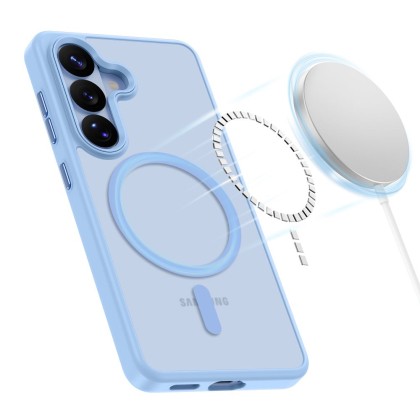 Твърд кейс с MagSafe пръстен за Samsung Galaxy S26 от Tech-Protect MagMat - Sky Blue
