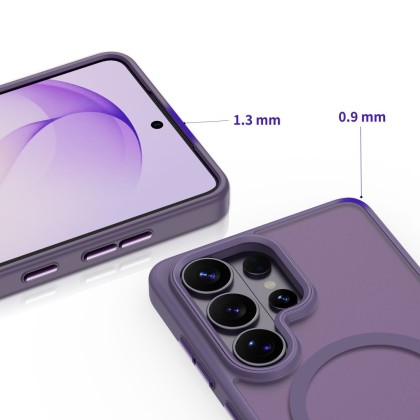 Твърд кейс с MagSafe пръстен за Samsung Galaxy S26 Ultra от Tech-Protect MagMat - Matte Cobalt Violet