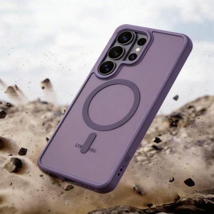 Твърд кейс с MagSafe пръстен за Samsung Galaxy S26 Ultra от Tech-Protect MagMat - Matte Cobalt Violet
