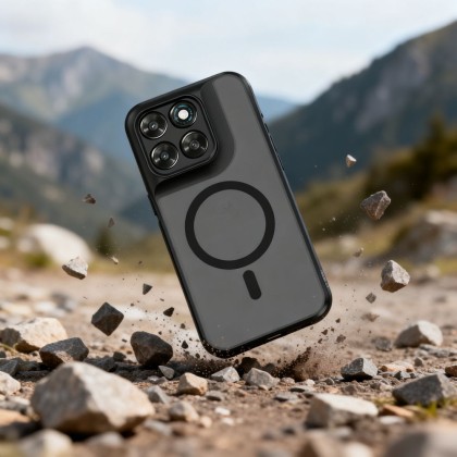 Твърд кейс с MagSafe пръстен за Motorola Moto G67 / G77 от Tech-Protect MagMat - Matte Black