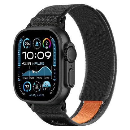 TECH-PROTECT NYLON ELITE APPLE WATCH 8 / 9 / 10 / 11 / SE / ULTRA (44 / 45 / 46 / 49 MM) BLACK/ORANGE