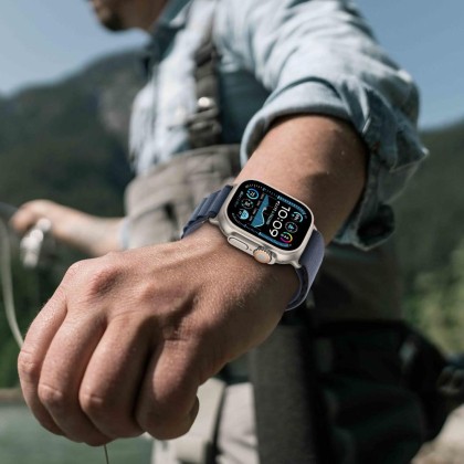 Текстилна каишка за Apple Watch 6/7/8/9/10/SE/ Ultra 1-2 (44/45/46/49 mm) от Tech-Protect Nylon Pro - Navy / Blue