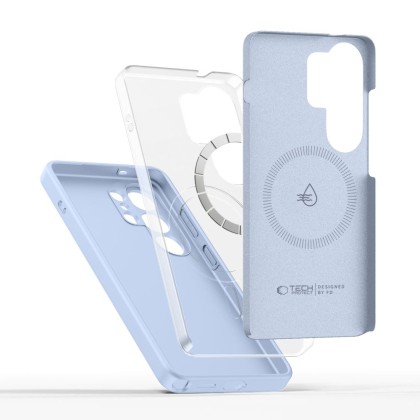 Твърд силиконов кейс с MagSafe за Samsung Galaxy S26 Ultra от Tech-Protect Silicone - Sky Blue