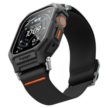 SPIGEN LITE FIT PRO & TEMPERED GLASS APPLE WATCH ULTRA 1 / 2 / 3 (49 MM) MATTE BLACK