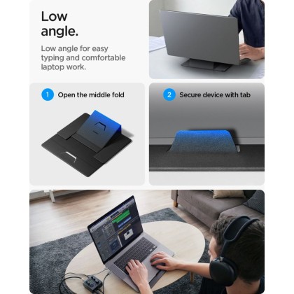 SPIGEN LD201-S8 SLIMFOLD LAPTOP & TABLET STAND SPACE GREY
