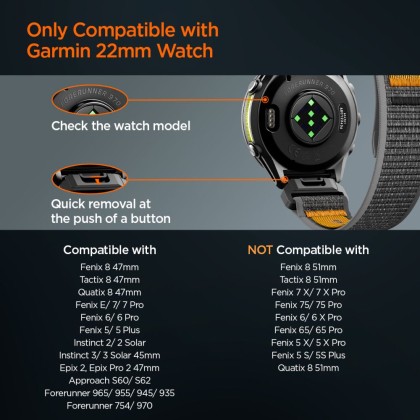 SPIGEN ATHLEX AIR GARMIN QUICKFIT 22 MM ACTIVE BLACK/ORANGE
