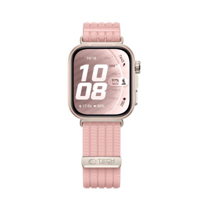 TECH-PROTECT NYLON SPORT HUAWEI WATCH FIT 3 / 4 / 4 PRO / 5 / 5 PRO LIGHT PINK