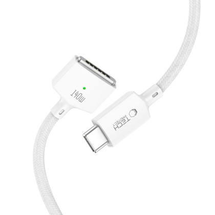 TECH-PROTECT MMC01 ULTRABOOST MAGNETIC MACBOOK CABLE TYPE-C TO MAGSAFE 3 140W 200CM WHITE