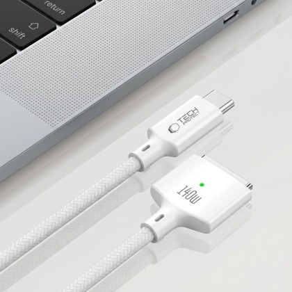 TECH-PROTECT MMC01 ULTRABOOST MAGNETIC MACBOOK CABLE TYPE-C TO MAGSAFE 3 140W 200CM WHITE
