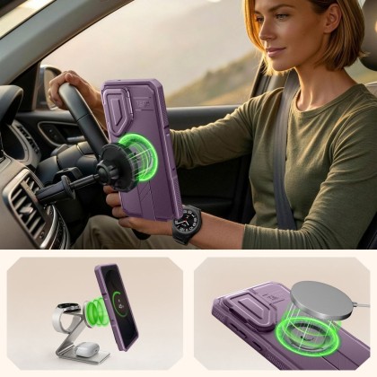 360 градусов калъф за Samsung Galaxy S26 Ultra от Tech-Protect Kevlar Magsafe 2-SET - Violet