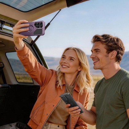 360 градусов калъф за Samsung Galaxy S26 Ultra от Tech-Protect Kevlar Magsafe 2-SET - Violet